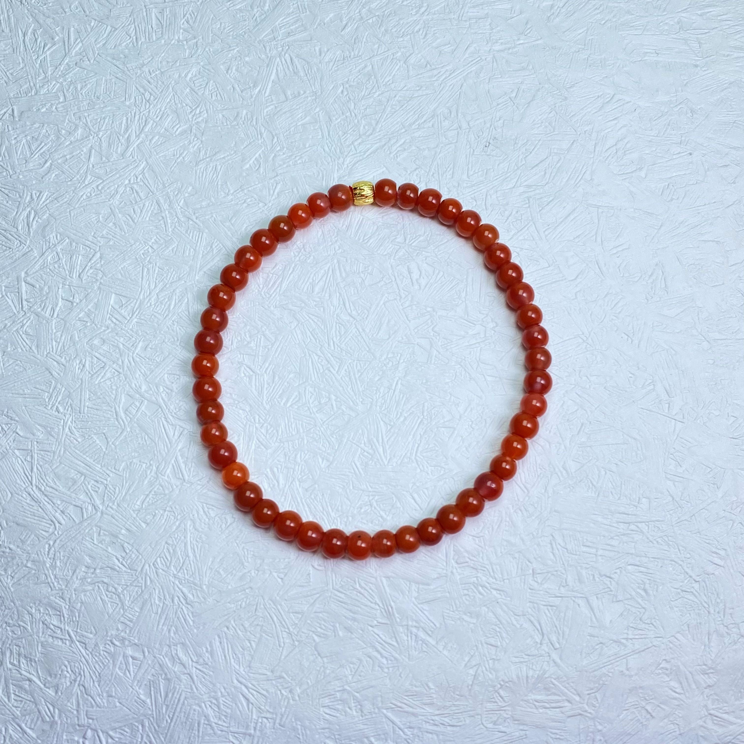 Red Agate & Silver Drum Bracelet
