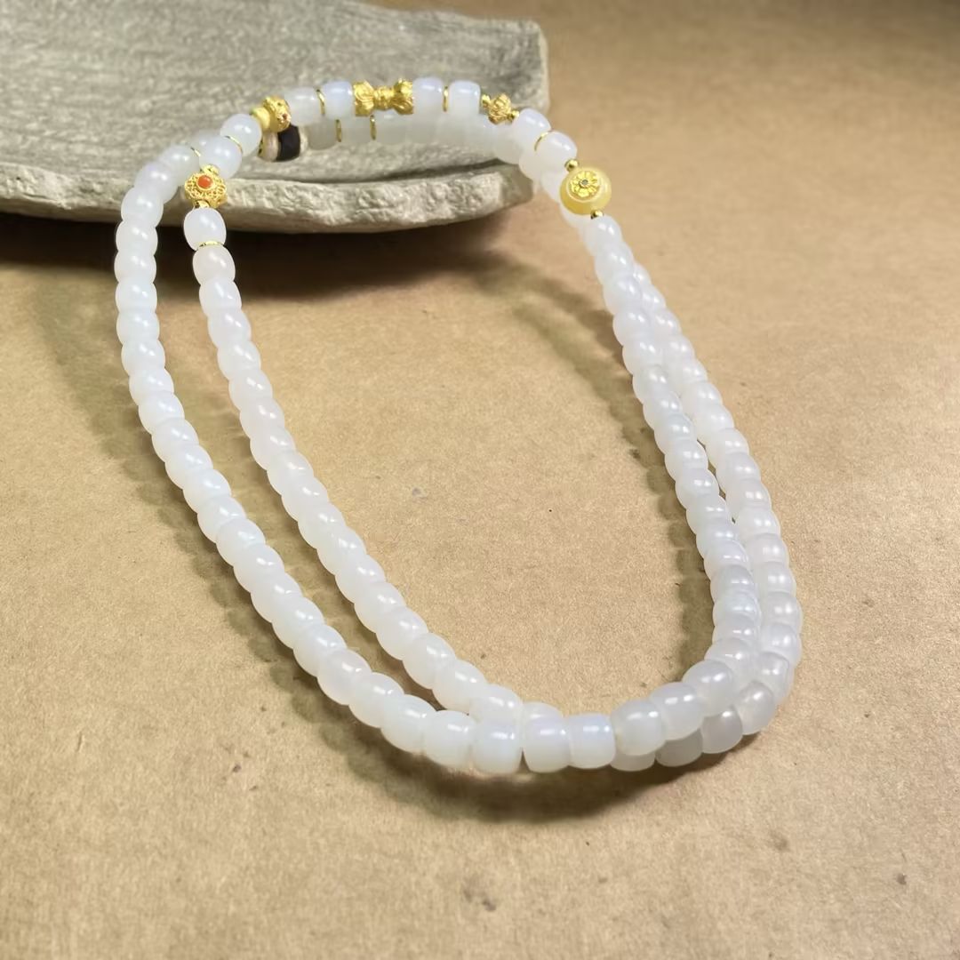 White Jade Strand Necklace