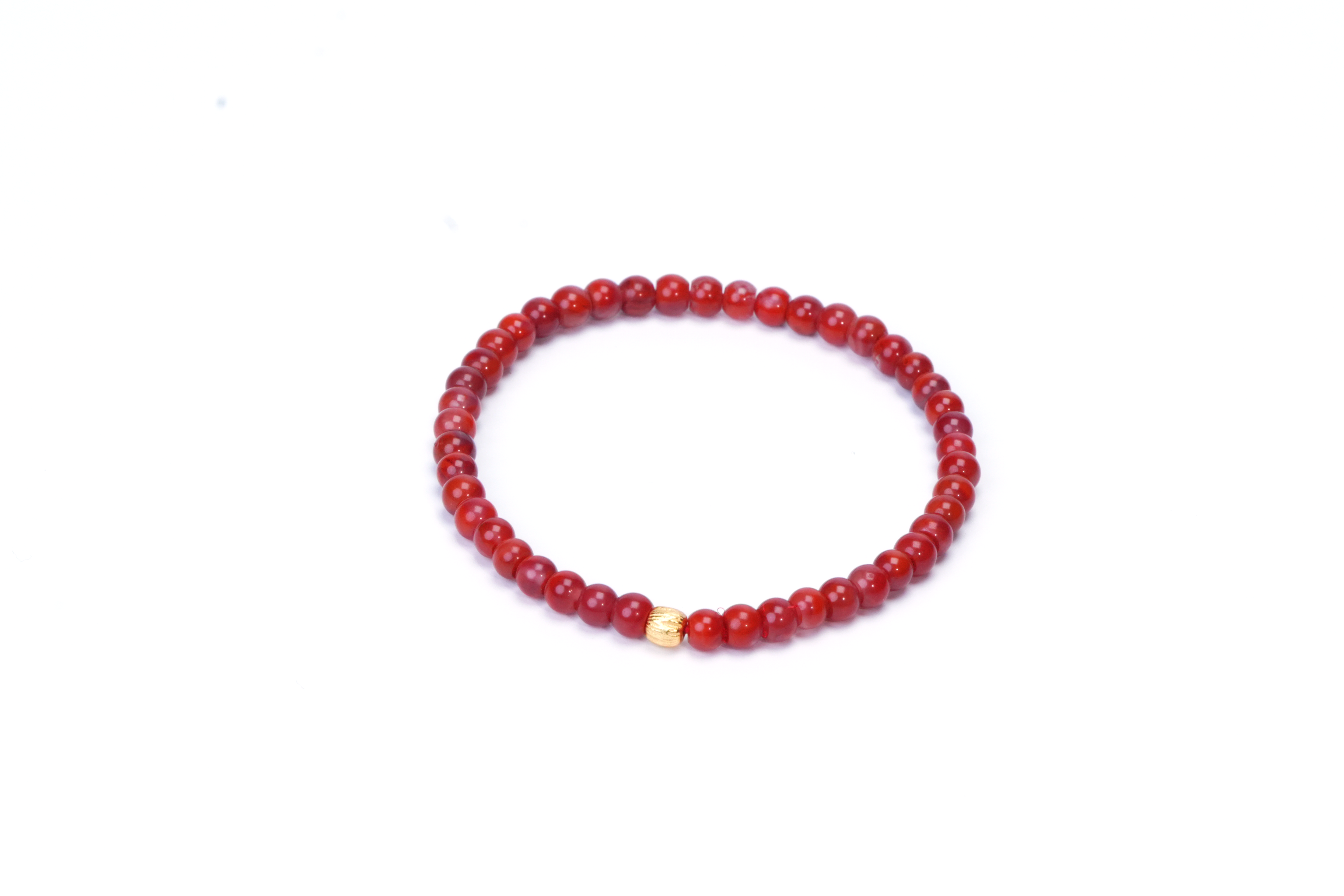 Red Agate & Silver Drum Bracelet